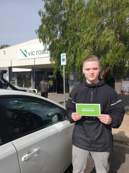 James for passing his driving test 1st go at Broadmeadows vicroads 600