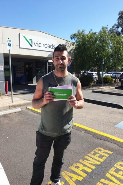 George passed his driving test 1st go at Broadmeadows vicroads
