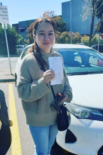 Shie passed her driving test 1st go at Broadmeadows vicroads
