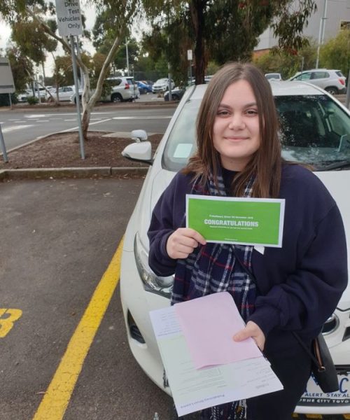 Zeynep with her Probationary Driver's Licence