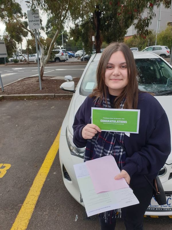 Zeynep with her Probationary Driver's Licence